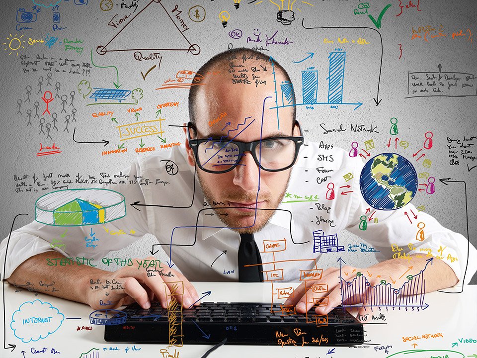 Man working on keyboard