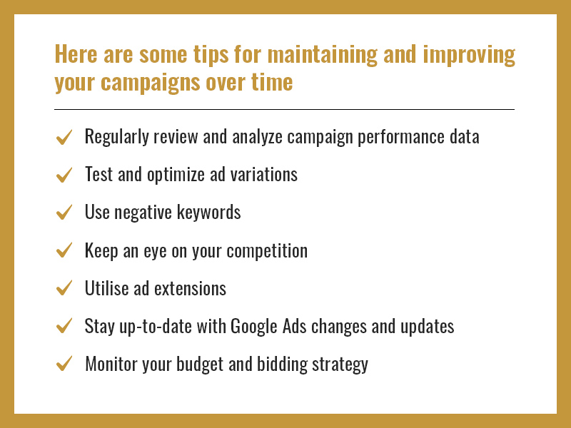 Tips for ongoing campaign maintenance and improvement